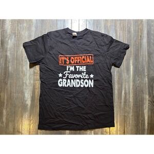 Haloo Mens Favorite Grandson Graphic T-Shirt Black Cotton Short Sleeve